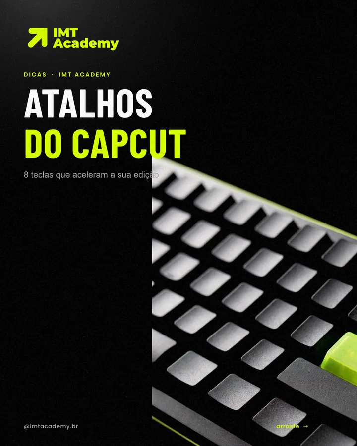 Arte de IMT Academy: Capa: atalhos do CapCut