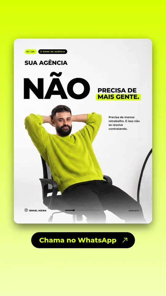 Israel Meira: Anúncio para dono de agência, formato do story